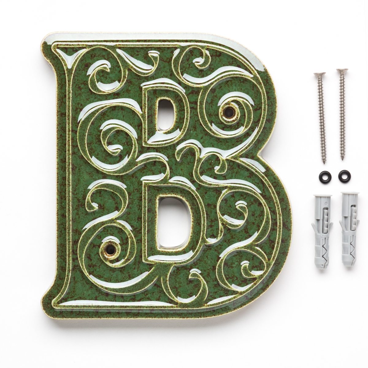 litera zielono-brązowa