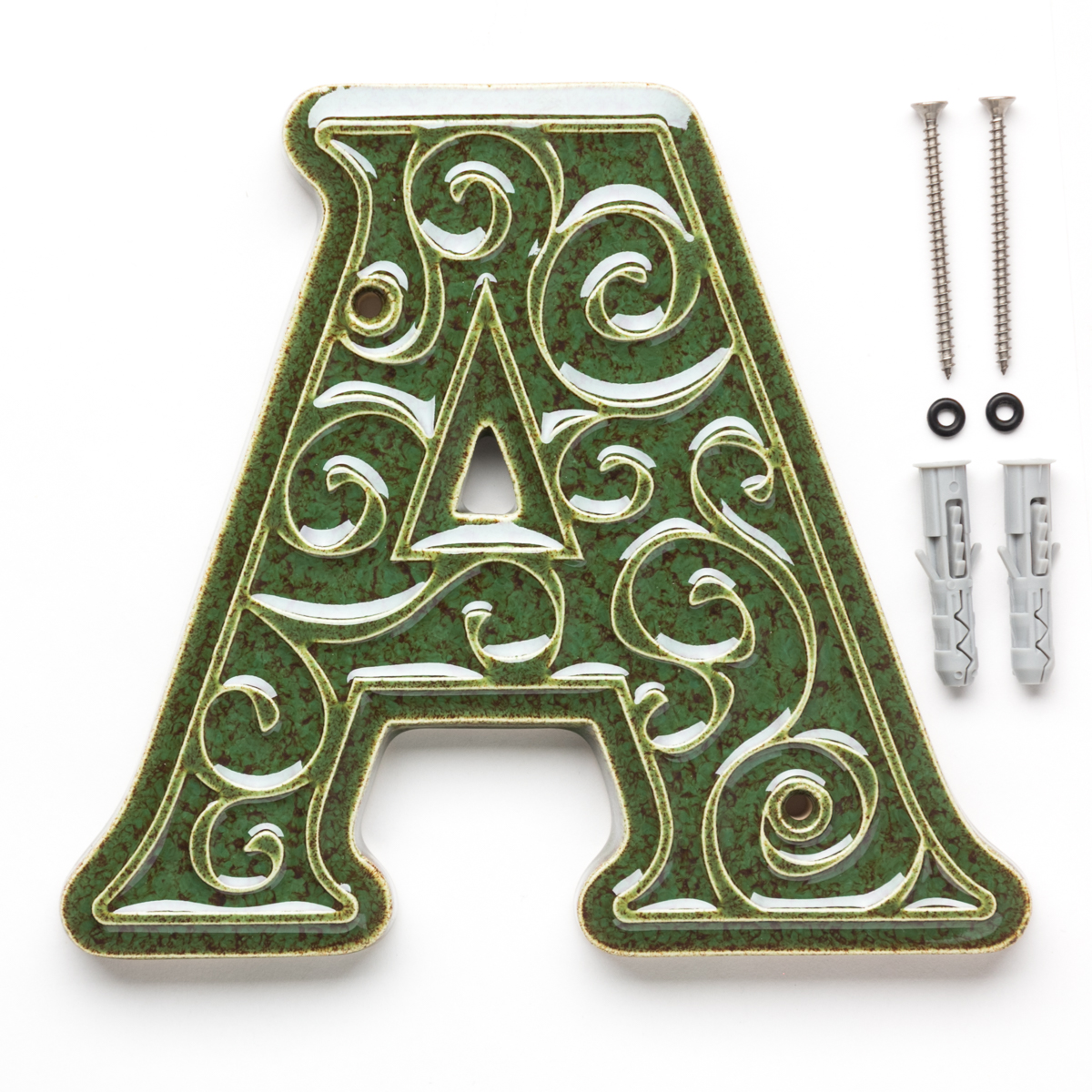 litera zielono-brązowa