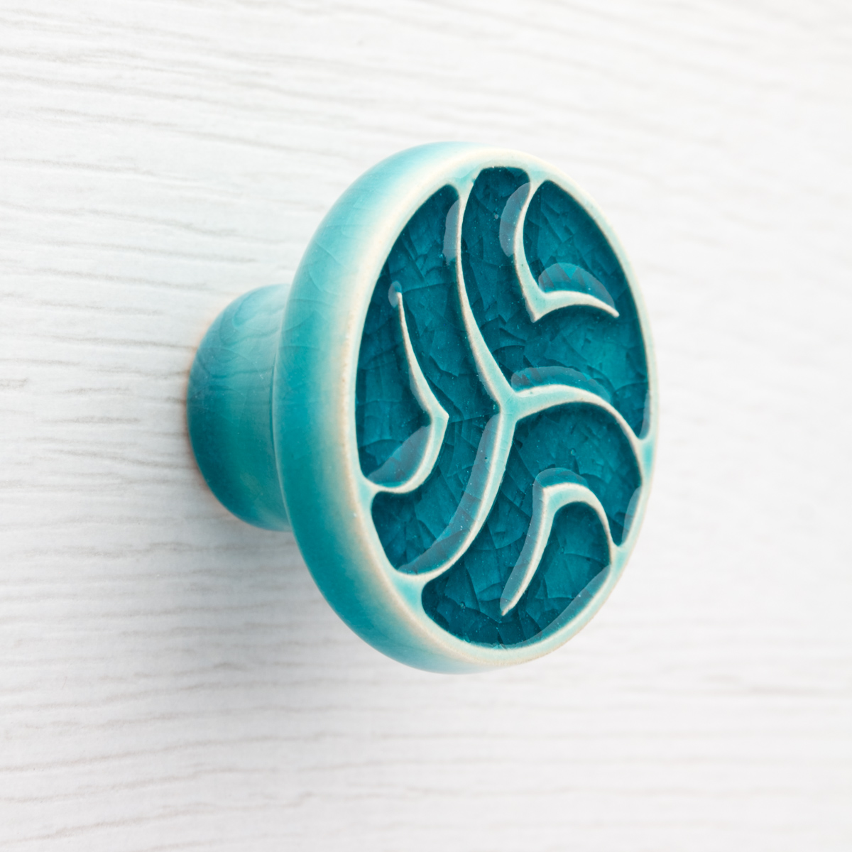 turkusowe gałki do mebli